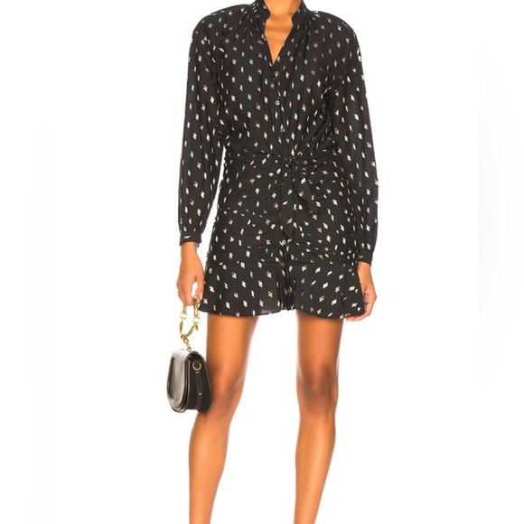 NWT Veronica Beard Alia dress size 6 black with colorful metallic party dress - Picture 2 of 14